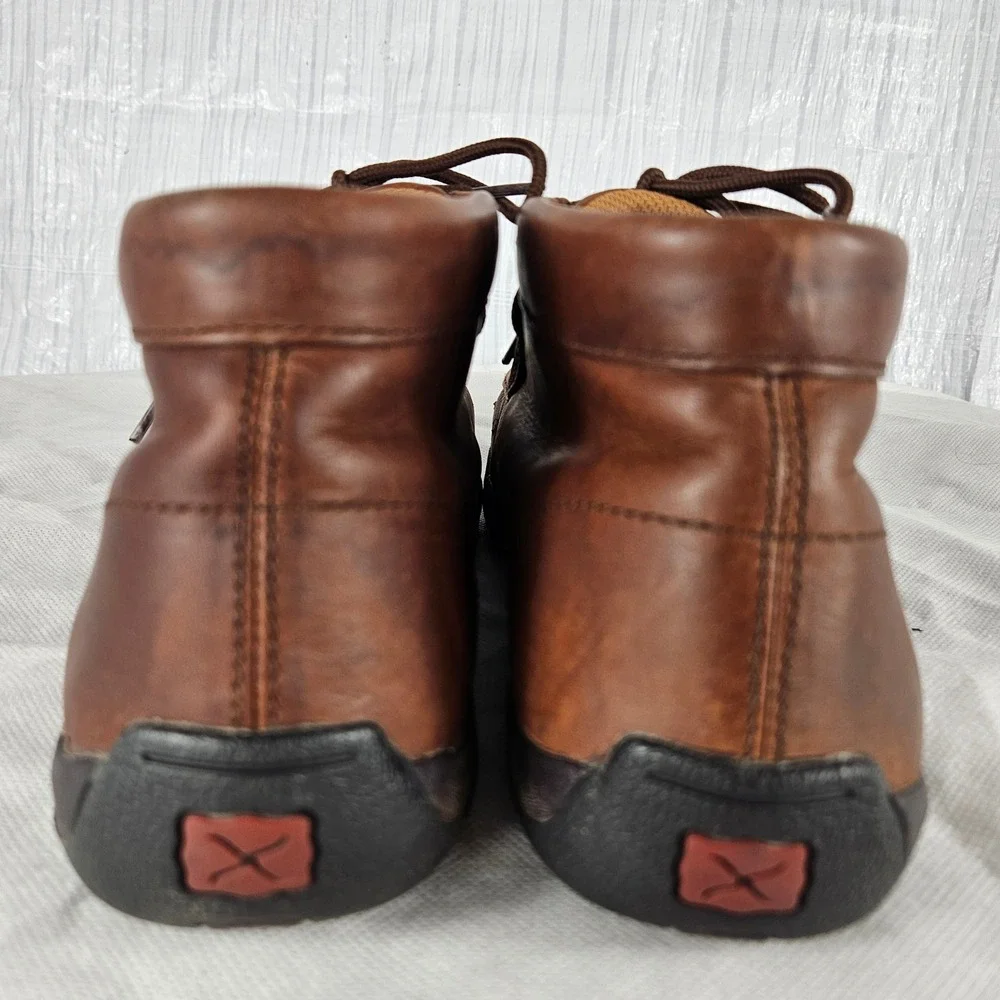 Twisted X Men's 9.5M Moc Chukka Driving Steel-Toe Boots Shoes Brown Leather